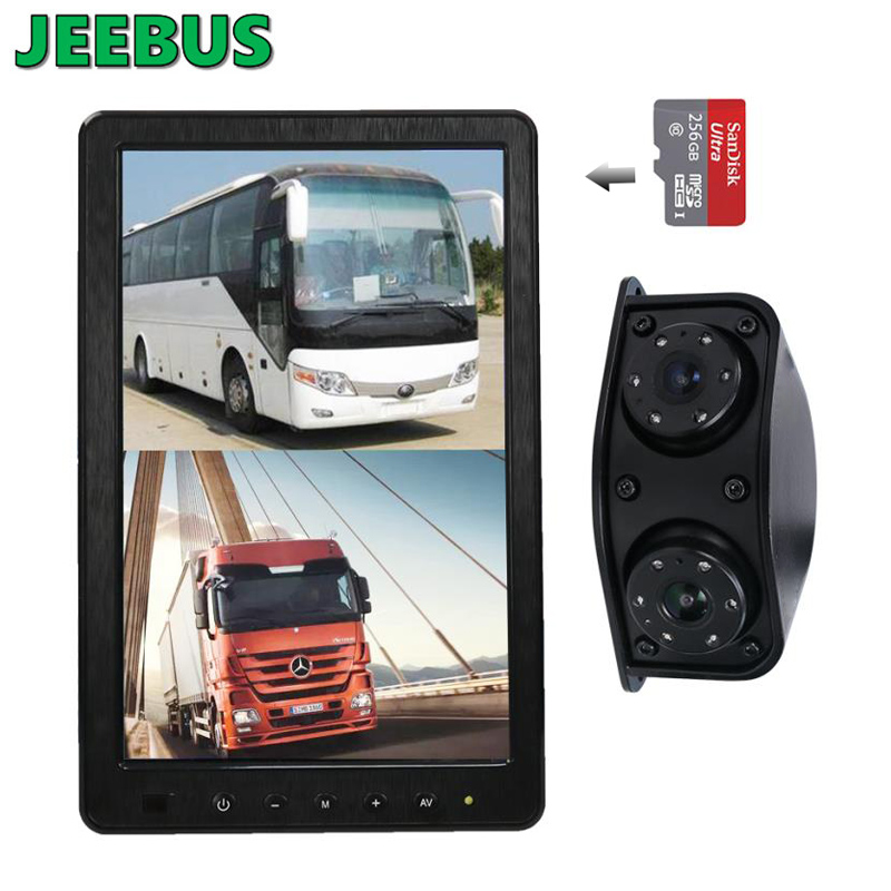 Kamera autobusu vozidla nákladního vozidla 10,1 palce Zpětné zrcátko Monitorovací systém DVR Nahrávání předního zadního videa