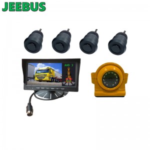 Ultrazvukový digitální parkovací senzor, 4 senzory, displej, zpětný radar, záložní radar, detekce varování, 7palcový monitorovací systém