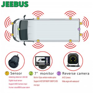Velkoobchodní monitorovací systém ultrazvukového vizuálního parkovacího senzoru s reverzní kamerou Car Van Camper 8Sensors Radar Detect Digital Display